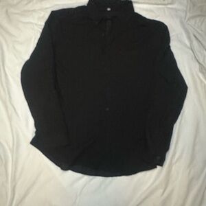 Elegant Black Men's Casual Button Down Shirt